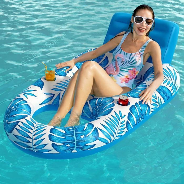 INVOTOT Paquet de 2 chaises de piscine gonflables pour adultes, grandes INVOTOT Paquet de 2 chaises de piscine gonflables pour adultes, grandes