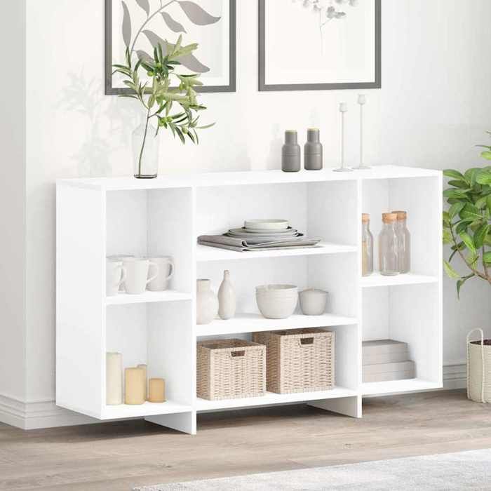 Réduction FR - Buffet Bas enfilade - Commode salon blanc 120x30x75 cm - Aspect Bois dingénierie -326057