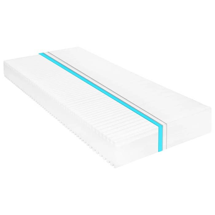 Matelas 7 zones en mousse PU - vidaXL - 120x200 cm - Épaisseur 16 cm - Blanc - Soulagement de la pression