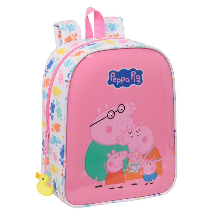 Sac à dos enfant Peppa Pig - safta - 22x10x27 cm - Adaptable au chariot - Polyester - Multicolore - Caricature