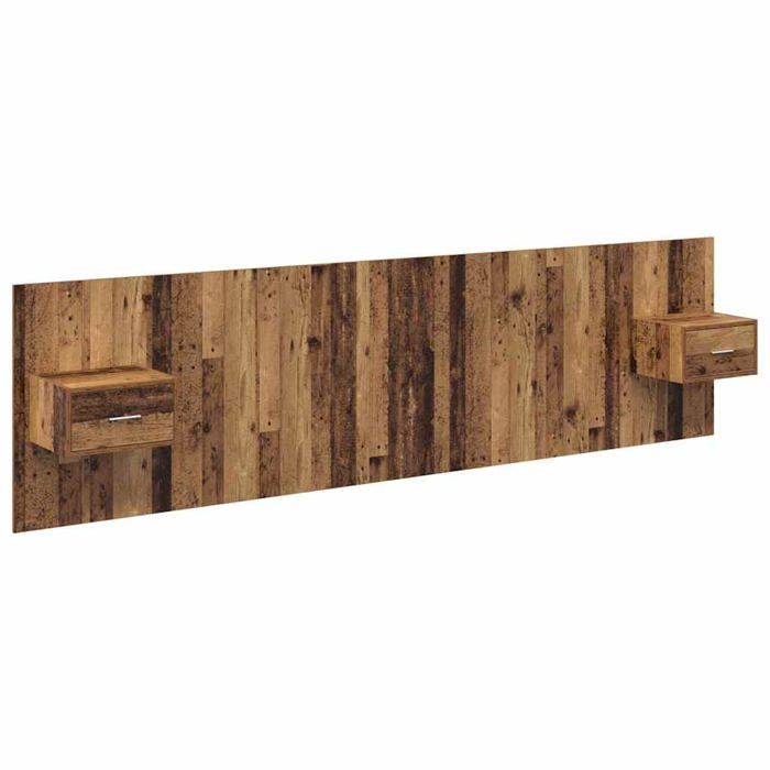 Tête de lit avec armoire - vidaXL - Bois ancien - Bois dingénierie - 297x325x80 cm - Grand espace de rangement