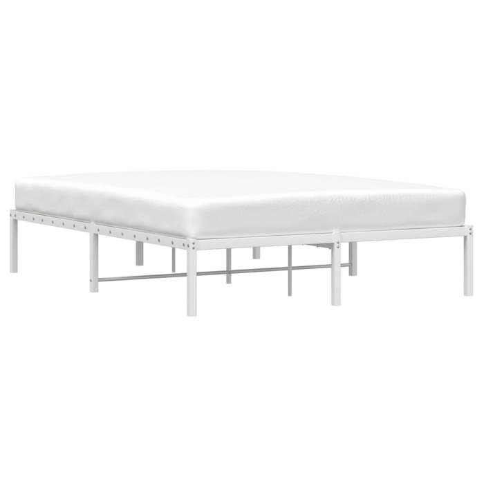 Bon planLit 2 places Blanc - 140x200 cm - LEMON® - Cadre de lit métal - sans matelas - blanc 140x200 cm 3072621