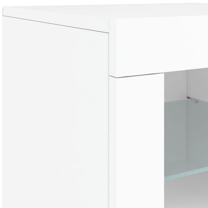 Remise 2026®Enfilade de rangement Blanc - Buffet avec lumières LED - Meuble de salon - blanc - 162x37x67cm 349 2202389