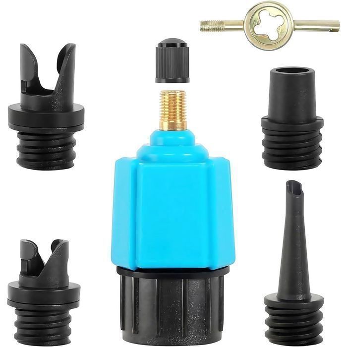 Adaptateur de valve gonflable avec 4 buses à gaz gonflables pompe SUP pour bateau pneumatique bateaux gonflables kayaks
