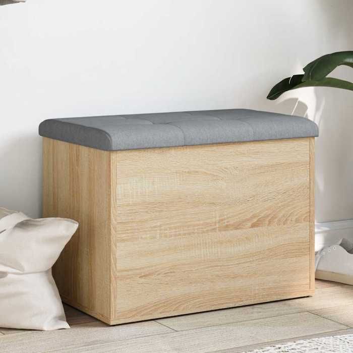 Brun Banc de rangement Chêne Sonoma 62x42x45 cm Bois dingénierie - Banc coffre H10638