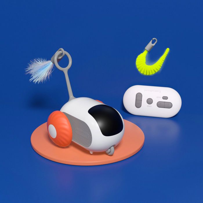 Jouet de voiture interactif pour chats - Phoesky - Télécommande - Rechargeable USB - Évitement dobstacles
