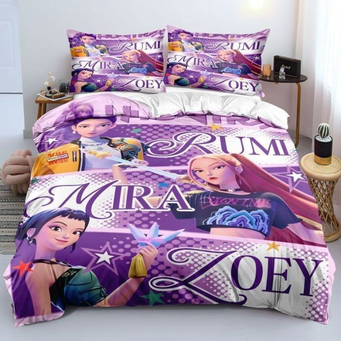 Anime Housse de Couette Motif Idole Pop Parure de lit 150x200cm en Polyester avec Housse de Couette et taie doreiller