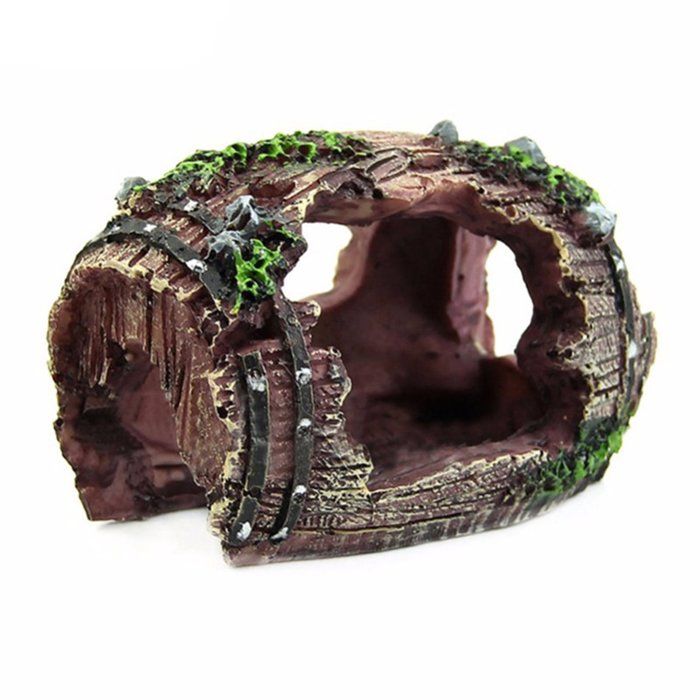 Décor de grotte en résine pour aquarium 9 5×7×5cm avec mousse simulée abri naturel pour poissons