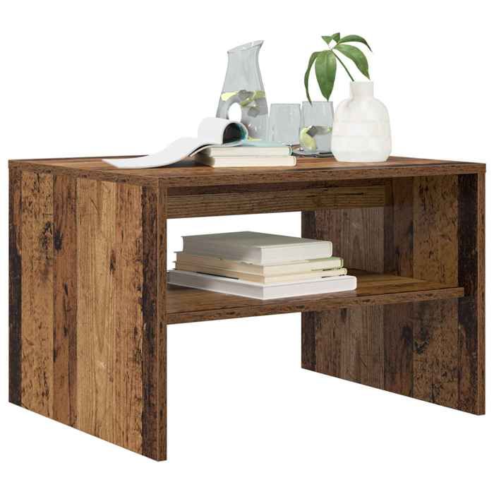 Petite Table - Marron - Table basse/du Thé - Bois ancien 60x50x40 cm Bois dingénierie T6308