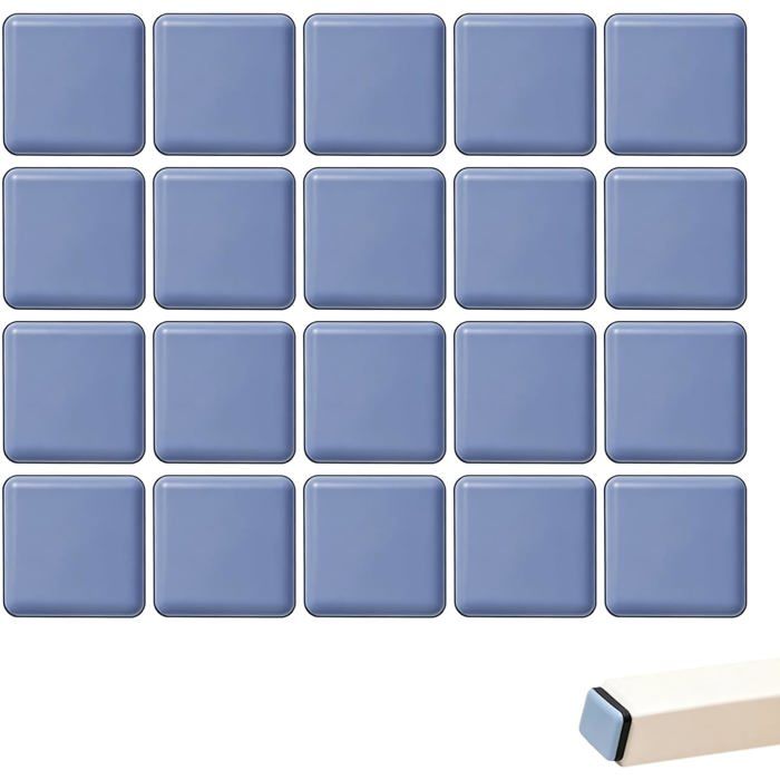 Patins antidérapants pour meubles - VETOBIOL - 20 pièces - 20x20 mm - PTFE téflon - Autocollants - Protection parquet