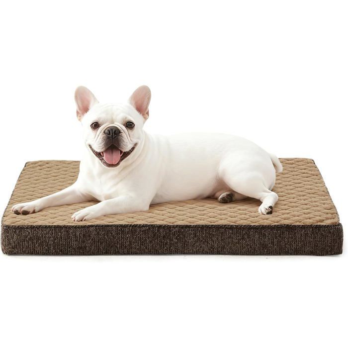 Panier Chien Orthopédique Coussin Lavable Machine Peluche Doux Base Antidérapante - Matelas Confortable 58x44x7 5 cm Marron