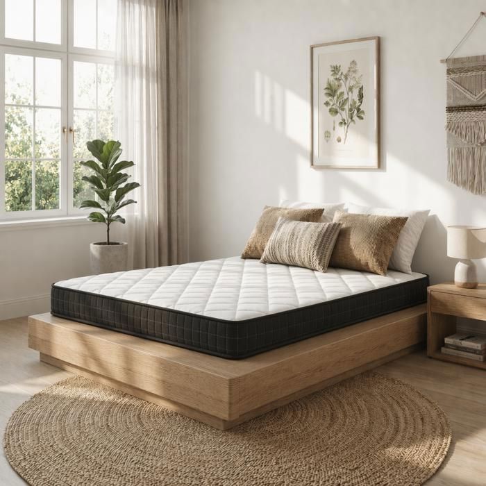 Matelas 90x200 Mousse à mémoire de forme 16cm Fermeté moyenne Nuit douce et sans mouvement