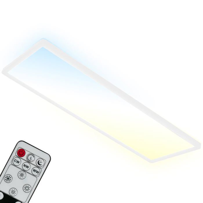 - Plafonnier LED CCT Rétroéclairé Variable Avec Télécommande Pour Chambre et Salon Blanc Chaud/Neutre/Froid Blanc blanc AMPOULE