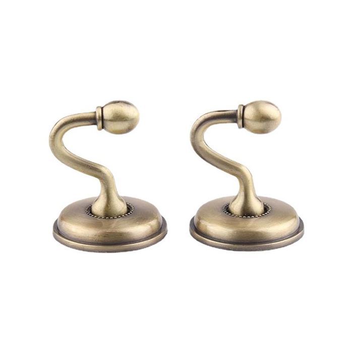 2 crochets rideaux bronze vintage – supports muraux U pour rideaux chapeaux et vestes