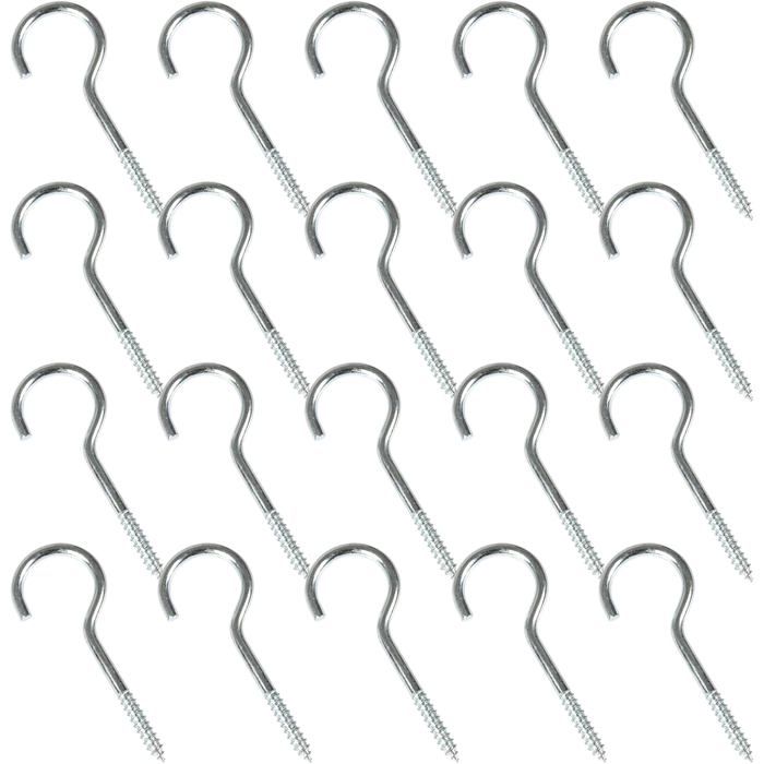 20 Pièces Crochet À Visser M6 X 50Mm En Acier Au Carbone Piton À Visser Nickelé Pour Suspension Vis À Œil Robuste Pour Plant[ET192]