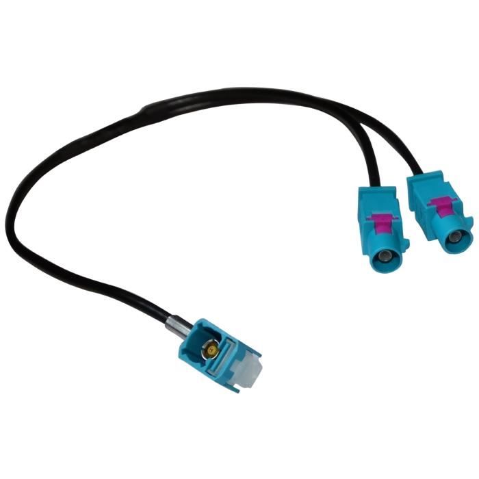 AERZETIX CONNECTEUR CÂBLE Adaptateur Fiche Antenne Autoradio Double