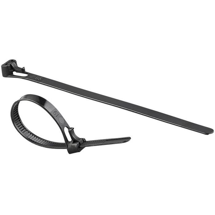 Lot De 4 Colliers De Serrage Réutilisables En Plastique Noir - Pour Cordes De 11 à 12 Mm De Diamètre - 3