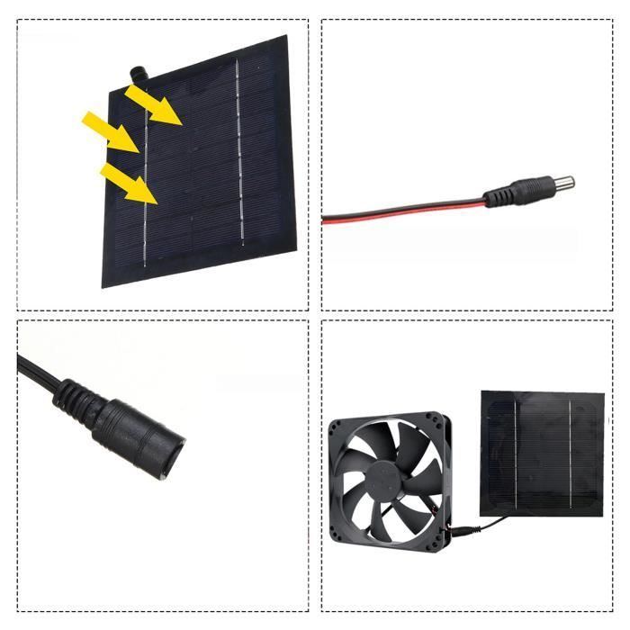 KWODE Ventilateur Solaire 20W Exterieur – Extracteur D'Air Avec Panneau 2000 Tr/min, Idéal Serre, Poulailler, Garage