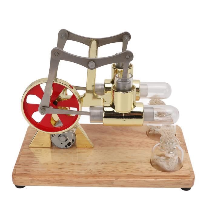Moteur Stirling à Air Chaud - Modèle Métallique Éducatif - Vitesse 1700 Tr/min - Fonctionne à L'Alcool - Kit Science Pour Adultes/Enfants