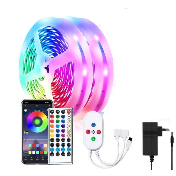 LED Chambre 30M, Ruban LED App Contrôle, Multicolore Bande LED avec  Télécommande