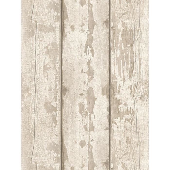 Arthouse Blanc Lavé Panneau en Bois Motif papier peint faux effet vieilli faisceau