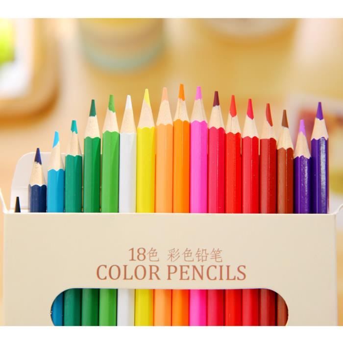 18 Couleurs Non Toxiques Dessin Crayons De Couleur En Bois