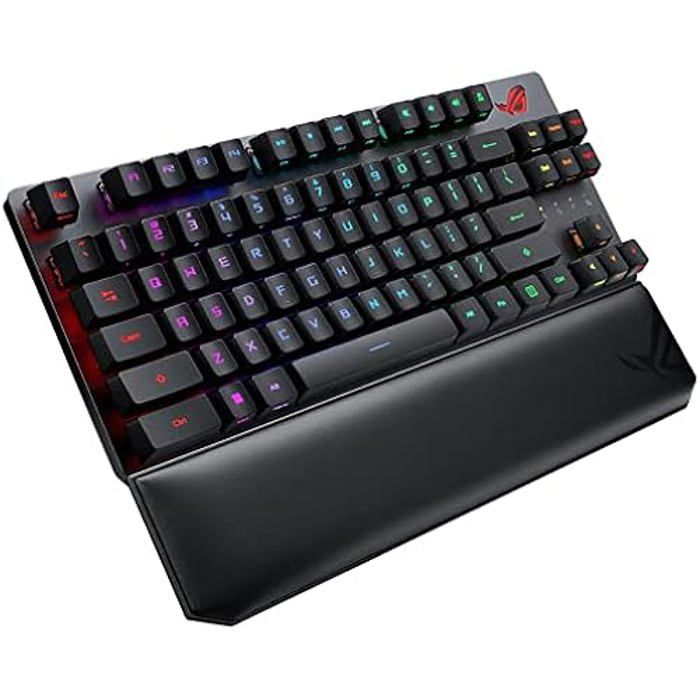 ASUS ROG Strix Scope RX TKL Wireless Deluxe Clavier mécanique commutateur Optique mécanique ROG RX Port USB Touche Ctrl élargie Bouton furtif Repose Poignet Disposition Italie