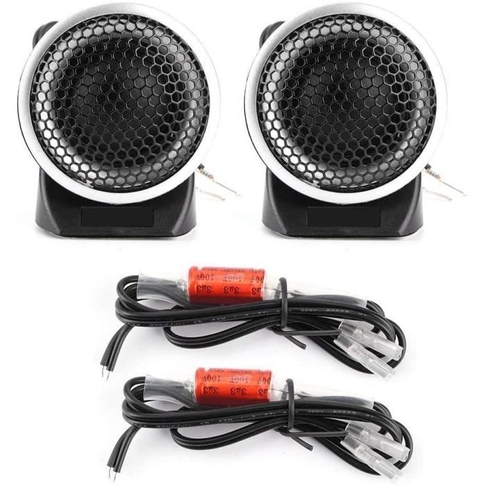 Dilwe Tweeter de voiture Noir 12V 500W Mini haut-parleur de voiture