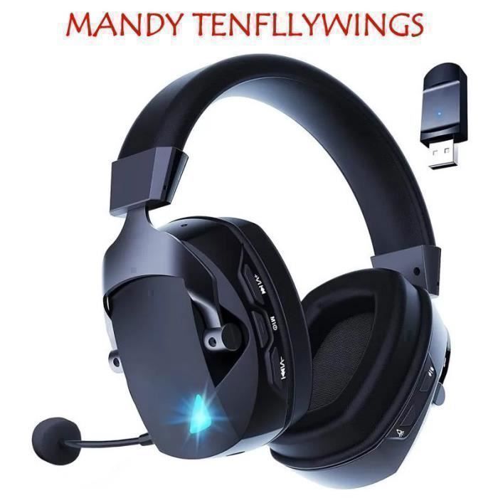 Casque Gaming - MANDY TENFLLYWINGS - Sans Fil - Micro antibruit amovible - 50mm - Compatible PC/PS4/PS5/Switch