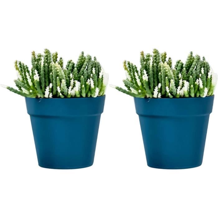 2 Pots De Fleurs Suspendus Extérieur - Blanc Cassé/Orange | Pour Balcon & Clôture