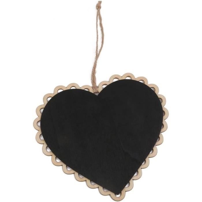 Tableau noir mural magnétique en forme de cœur, design décoratif