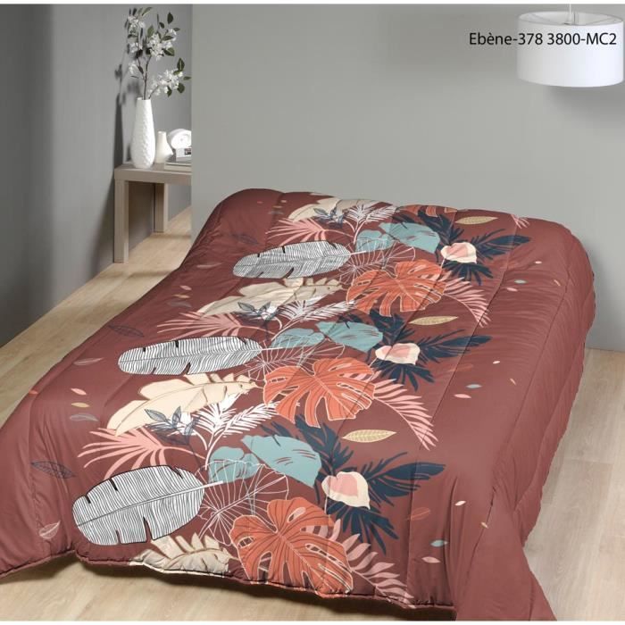 Couette - MORTREUX - Ebène - 200x200 cm - Tempérée - Microfibre - 300gr/m²