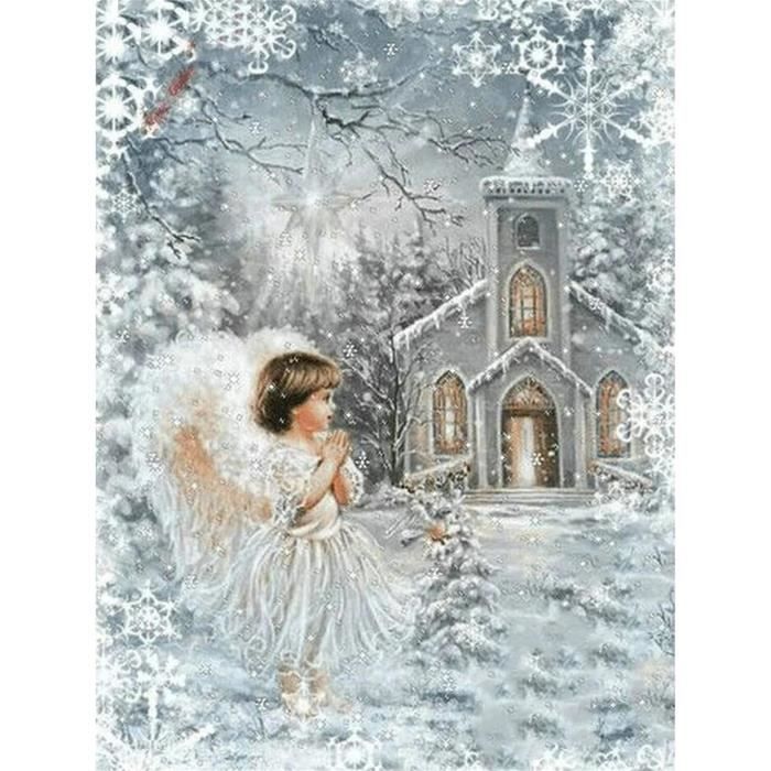 Diamond Painting Kit Christmas Tree House 5D DIY Broderie Diamant Peinture Diamant pour Adultes Enfants Complet Cristal Point de Croix pour salon chambre Décor murale Square Drill_30x50cm(12x20in Diamond Painting Kit Christmas Tree House 5D DIY Broderie Diamant Peinture Diamant pour Adultes Enfants Complet Cristal Point de Croix pour salon chambre Décor murale Square Drill_30x50cm(12x20in