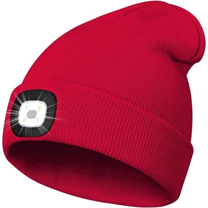 Bonnet De Noël LED Lumineux Pour Adultes Et Enfants - Bonnet Père Noël Tricoté Avec Lumière