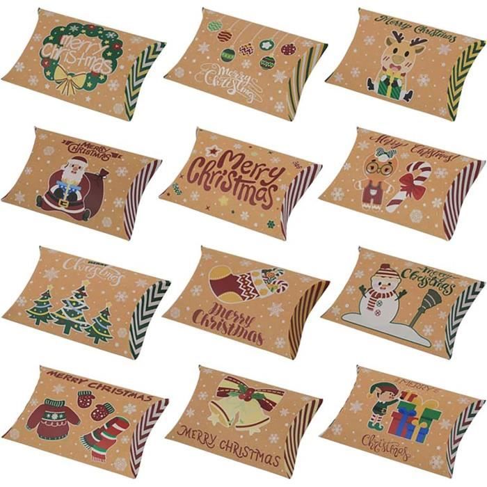 Lot de 30 boîtes de cadeaux miniatures de Noël en résine - Figurines de Noël - Figurines d'arbre, ornements de boîte à bonbons, paysage, loisirs créatifs