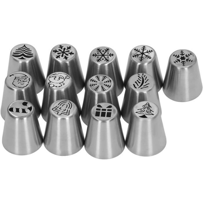 13pcs) Douilles de glaçage en forme de tulipe russe, en acier