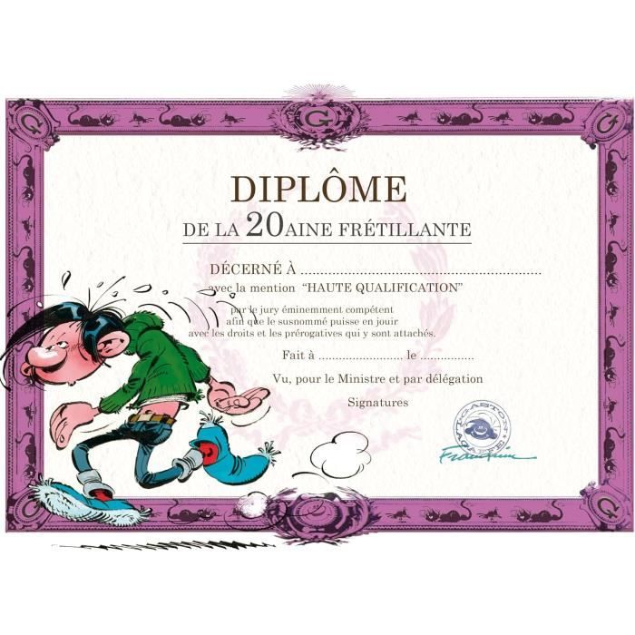 Gaston Lagaffe GLDP-7030 Carte Double Avec Enveloppe Diplu00f4me Du