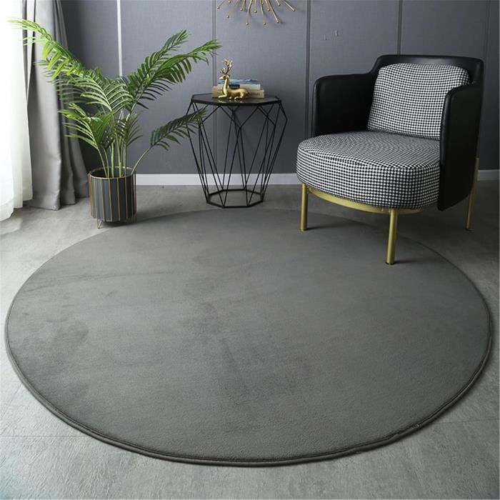 Tapis Rond De Noël Haute Qualité - Diamètre 80cm, Peluche Douce, Antidérapant, Motif Joyeux Noël Ou Couronne
