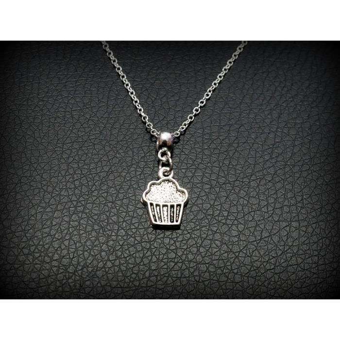 Bijou Collier Chaine Pendentif Cupcake Gateau Idee Cadeau Noel St Valentin Fete Des Meres Anniversaire Etc Achat Vente Sautoir Et Collier Bijou Collier Chaine Penden Argente