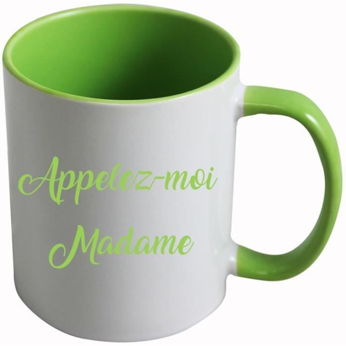 Mug Appelez Moi Madame Vert Clair Anse Classique Cdiscount Puericulture Eveil Bebe