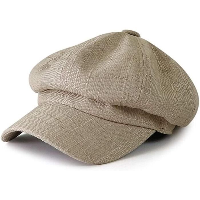 Béret Rayson à Carreaux - Casquette Plate Réglable Unisexe été