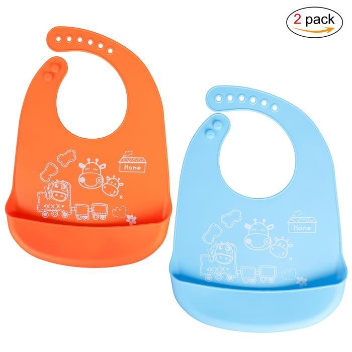 Bavoir En Silicone Bavoirs Bebe Silicone Souple Leger Impermeable Bavoirs Des Enfants En Bas Age De Categorie Comestible Avec La Cdiscount Puericulture Eveil Bebe