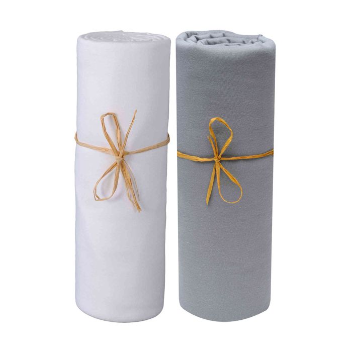 Lot De 2 Draps Housse Jersey Bebe Coton Bio Basile 60x1 Cm Blanc Et Gris Fonce Achat Vente Drap Housse Matelas Cdiscount