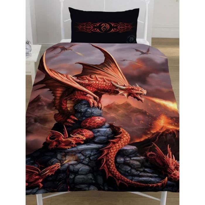 Nappe Tapisserie Celtique Dragon – Coton Rouge, Fait Main En Inde, Couvre-lit