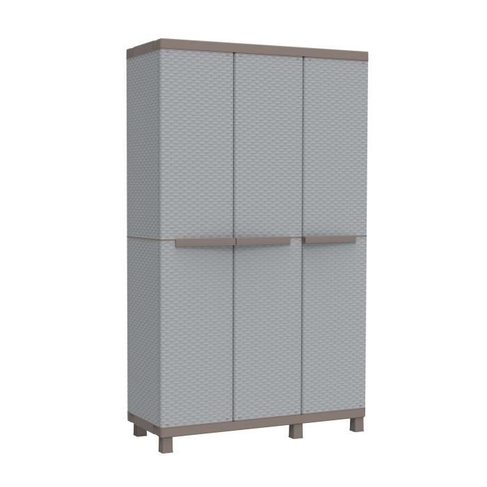 Terry 1002716 Kast, Hoog, van Kunststof, Grijs, 68x37.5x170 cm