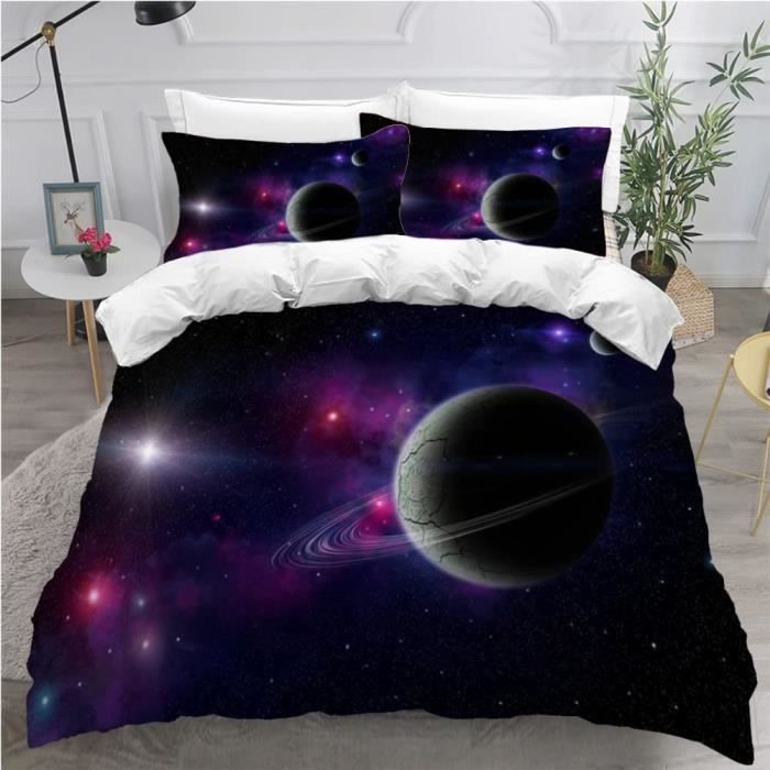 Parure De Lit Retour Vers Le Futur 3D – Housse Couette + Taie(s) – Microfibre Douce, Tailles 135x200 à 220x240 Cm