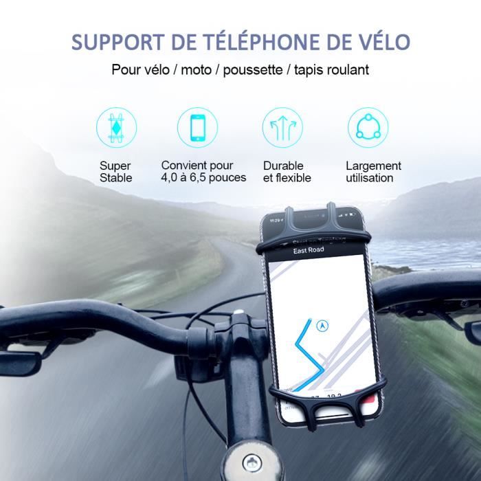 Support Téléphone Vélo, Porte Téléphone Vélo en Silicone Réglable  Compatible avec les smartphones 4.0'' - 6.5'' - Cdiscount Téléphonie