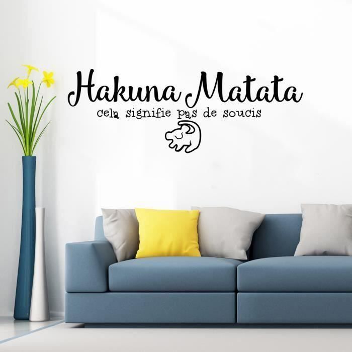 Stickers Muraux Citation Hakuna Matata Enfants Chambre Decoration Stickers Muraux Mur Decor Hh Cdiscount Maison