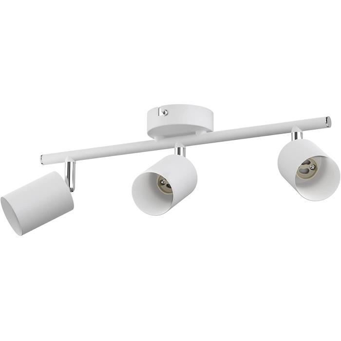 Spot Mural WAIKA 1 Flamme Avec Interrupteur - GU10, Blanc Mat - Ampoule LED Incluse (blanc Chaud 227lm, 2,4W) - 230V Direct - 10