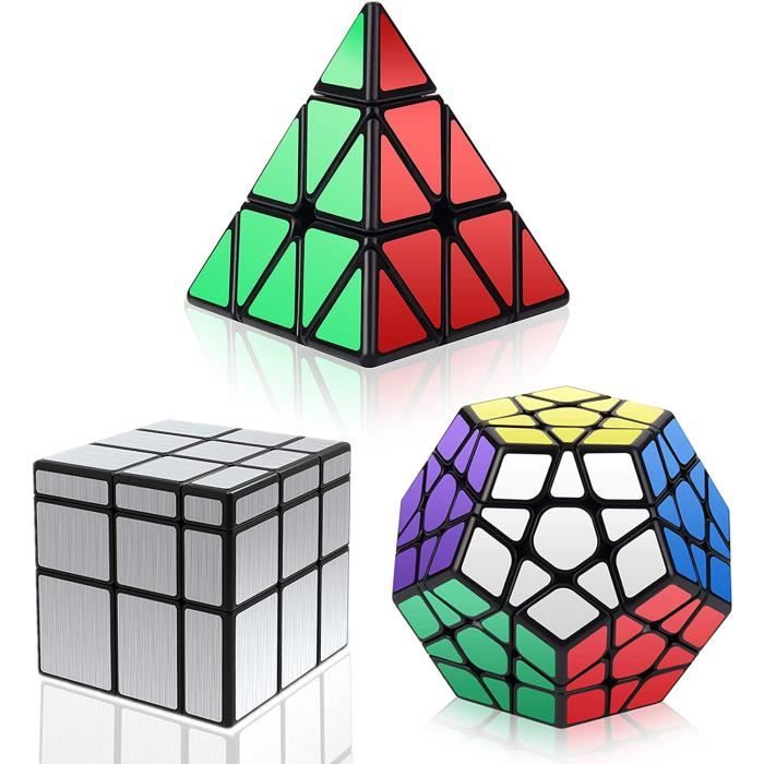 Noir Magic Dodecahedron Megaminx+3x3x3 Pyramid Cube+3x3 Argent Puzzle ...